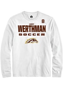 Abby Werthman Western Michigan Broncos White NIL Stacked Box Long Sleeve Player T Shirt
