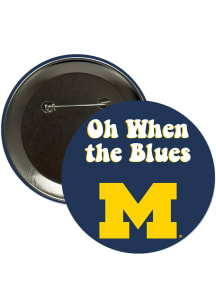 Michigan Wolverines 3" Oh When the Blues Button - Navy Blue
