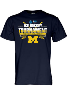 Blue 84 Michigan Wolverines Navy Blue 2026 Big Ten Hockey Championship Participant Short Sleeve T..
