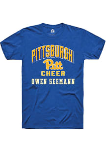 Owen Seemann Pitt Panthers Blue NIL Arch Logo Short Sleeve Player T Shirt