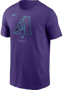 Nike Arizona Diamondbacks Purple Fanwear City Connect 1.0 Large Logo Short Sleeve T Shirt