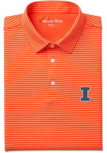 Mizzen+Main Illinois Fighting Illini Mens Orange Versa Stripe Short Sleeve Fashion Polo
