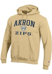 Champion Akron Zips Mens Gold MAC Arch Powerblend Long Sleeve Hoodie