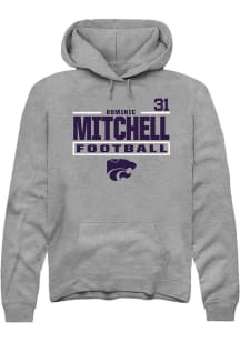 Dominic Mitchell K-State Wildcats Mens Graphite Football NIL Stacked Box Player Hood