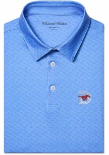 Mizzen+Main SMU Mustangs Mens Blue Versa Short Sleeve Fashion Polo