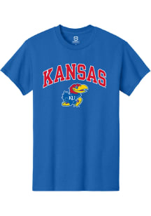 Summit Sportswear Kansas Jayhawks Blue Arch Mascot Short Sleeve T Shirt
