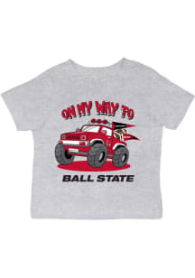 Vive La Fete Ball State Cardinals Infant On My Way Short Sleeve T-Shirt Grey