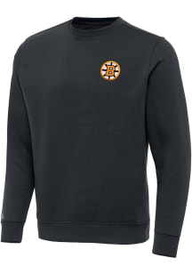 Antigua Boston Bruins Mens Charcoal Victory Long Sleeve Crew Sweatshirt