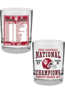 Indiana Hoosiers 14oz 2025 Scoreboard Perfect Season Rock Glass - White