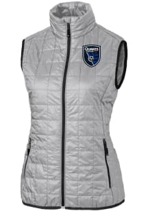 Cutter and Buck San Jose Earthquakes Womens Grey Rainier PrimaLoft Vest