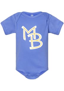 Summit Sportswear Myrtle Beach Pelicans Baby Light Blue Primary Logo Short Sleeve One Piece