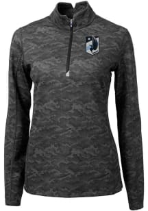 Cutter and Buck Minnesota United FC Womens Black Traverse Camo Qtr Zip