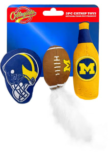 Michigan Wolverines 3 Pk Catnip Pet Toy