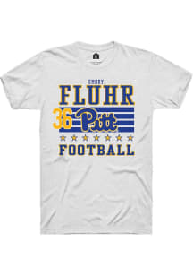 Emory Fluhr Pitt Panthers White Football NIL Striped Short Sleeve Player T Shirt