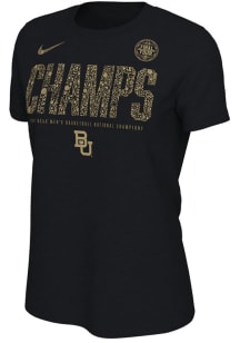 Nike Baylor Bears Womens Black 2021 National Champions Design Short Sleeve T-Shirt