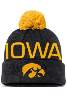 Nike Iowa Hawkeyes Black Primetime Peak Cuff Pom Mens Knit Hat