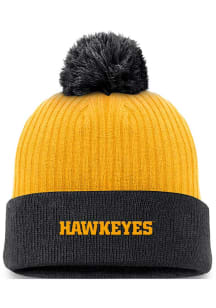 Nike Iowa Hawkeyes Gold 2T Peak Standard Cuff Pom Mens Knit Hat