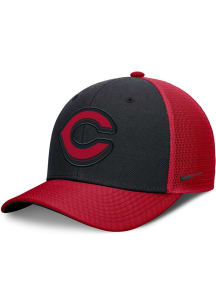 Nike Cincinnati Reds 2T Tonal Logo Primetime Rise Trucker Adjustable Hat - Black