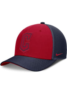 Nike Cleveland Guardians 2T Tonal Logo Primetime Rise Trucker Adjustable Hat - Red