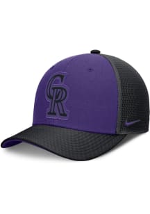 Nike Colorado Rockies 2T Tonal Logo Primetime Rise Trucker Adjustable Hat - Purple