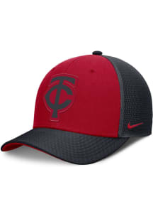 Nike Minnesota Twins 2T Tonal Logo Primetime Rise Trucker Adjustable Hat - Red