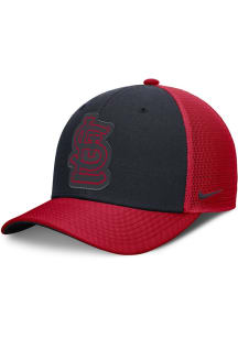 Nike St Louis Cardinals 2T Tonal Logo Primetime Rise Trucker Adjustable Hat - Navy Blue