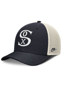 Nike Chicago White Sox Cooperstown 2T Rise Trucker Adjustable Hat - Black