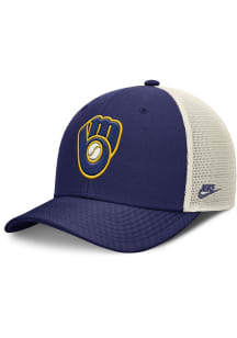 Nike Milwaukee Brewers Cooperstown 2T Rise Trucker Adjustable Hat - Blue