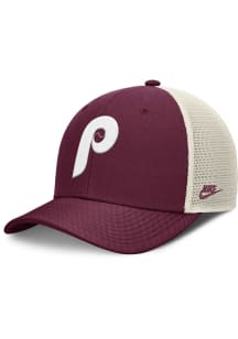 Nike Philadelphia Phillies Cooperstown 2T Rise Trucker Adjustable Hat - Maroon