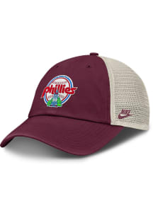 Nike Philadelphia Phillies Cooperstown 2T Unstructured Trucker Adjustable Hat - Maroon