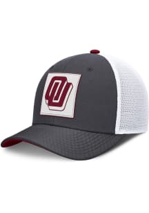 Nike Oklahoma Sooners NIKE RISE STRUCTURED TRUCKER CAP Adjustable Hat - Charcoal