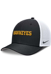Nike Iowa Hawkeyes Coaches Structured Rise Trucker Adjustable Hat - Black