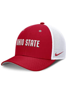 Nike Ohio State Buckeyes Coaches Structured Rise Trucker Adjustable Hat - Red