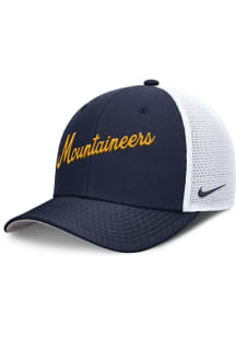 Nike West Virginia Mountaineers Coaches Structured Rise Trucker Adjustable Hat - Navy Blue