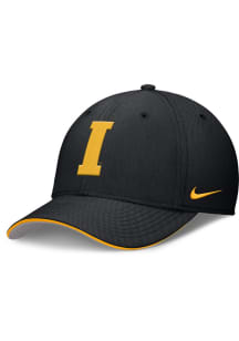 Nike Iowa Hawkeyes Mens Black Coaches Structured Rise Swooshflex Flex Hat