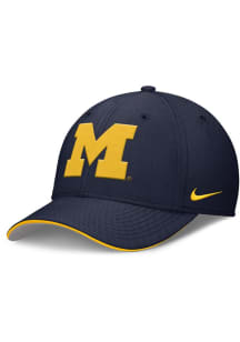 Nike Michigan Wolverines Mens Blue Coaches Structured Rise Swooshflex Flex Hat