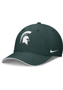 Nike Michigan State Spartans Mens Green Coaches Structured Rise Swooshflex Flex Hat