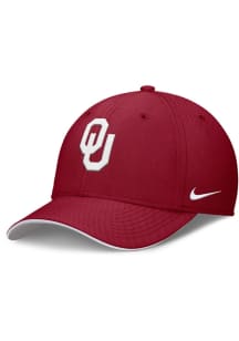Nike Oklahoma Sooners Mens Crimson Coaches Structured Rise Swooshflex Flex Hat
