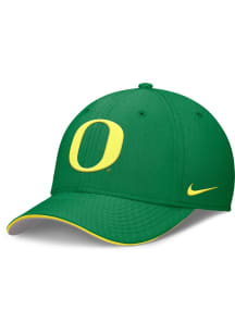 Nike Oregon Ducks Mens Green Coaches Structured Rise Swooshflex Flex Hat