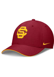 Nike USC Trojans Mens Crimson Coaches Structured Rise Swooshflex Flex Hat