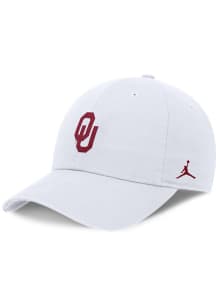 Nike Oklahoma Sooners Evergreen Dri-Fit Unstructured Club Cap Adjustable Hat - White