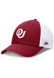Nike Oklahoma Sooners Evergreen Structured Club Trucker Adjustable Hat - Crimson