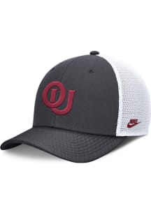 Nike Oklahoma Sooners Evergreen Structured Rise Trucker Cap Adjustable Hat - Charcoal