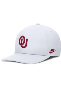 Nike Oklahoma Sooners Evergreen Dri-Fit Structured Square Bill Adjustable Hat - White