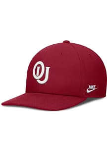 Nike Oklahoma Sooners Evergreen Dri-Fit Structured Square Bill Adjustable Hat - Crimson