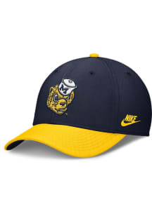 Nike Michigan Wolverines Mens Blue Dri-Fit Structured Rise Swooshflex Flex Hat