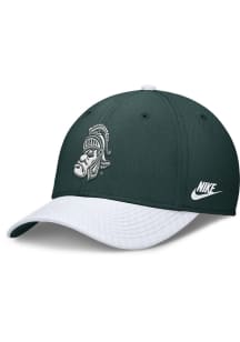 Nike Michigan State Spartans Mens Green Dri-Fit Structured Rise Swooshflex Flex Hat