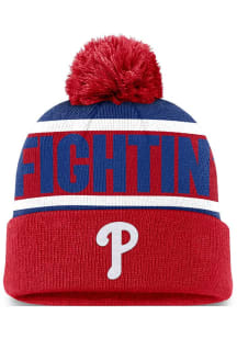 Nike Philadelphia Phillies Red Primetime Local Crown Peak Pom Mens Knit Hat