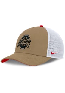 Nike Ohio State Buckeyes Academic Structured Rise Trucker Adjustable Hat - Khaki