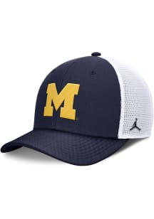 Nike Michigan Wolverines Structured Rise Trucker Adjustable Hat - Blue